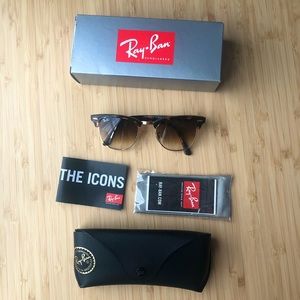 Ray-Ban Clubmaster Tortoise Gold w/ Gradient Lense